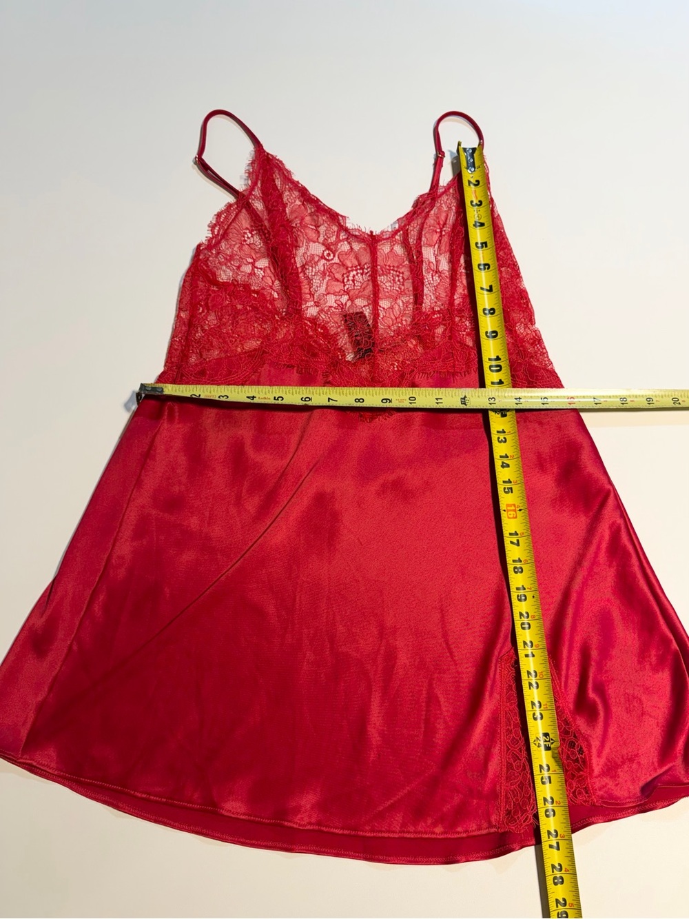 Victorias Secret cherry lipstick red nighty negligee lace nightgown lingerie - Picture 9 of 10